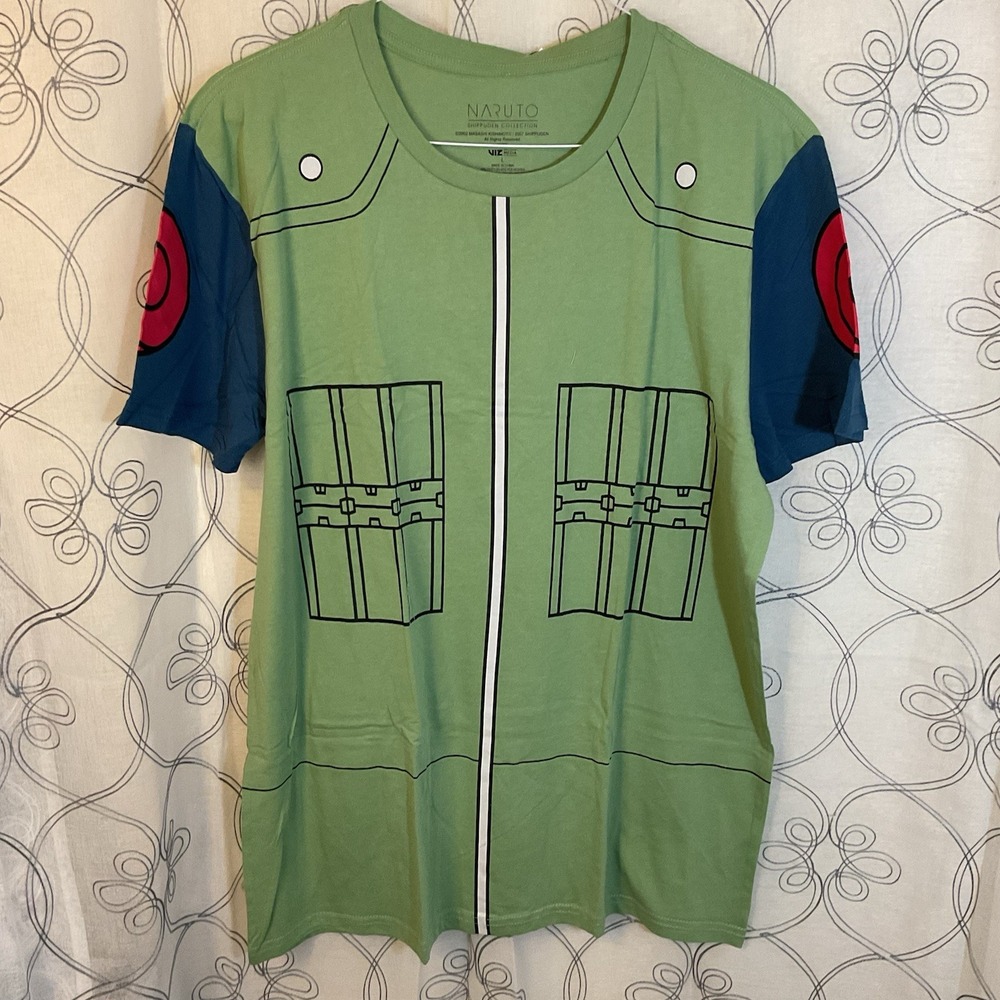 Naruto Hatake Kakashi Cosplay Costume Styled Unisex T-Shirt Green Size XXL‎